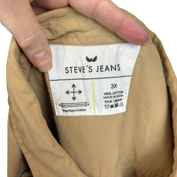 Steve's Jeans button down shirt, size 3X, short sleeves, pockets, 100% cotton - Picture 5 of 7
